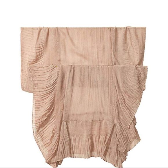 Echo New York Solid Pleated Edge Oblong (Teak) Scarves - Picture 2 of 3